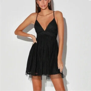 Lulus night of love mesh lace mini dress
